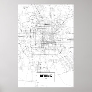 Beijing, China (black on white) Poster
