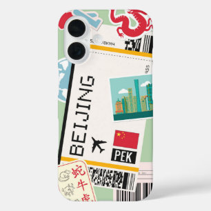 Beijing China Boarding Pass iPhone 16 Case