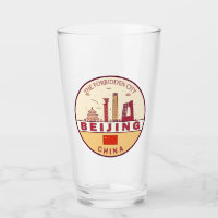 Beijing China City Skyline Emblem