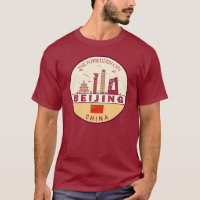 Beijing China City Skyline Emblem