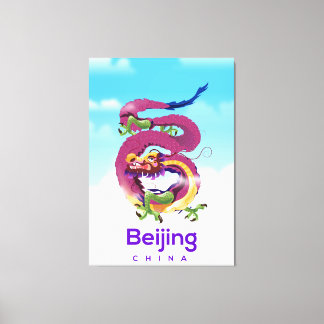 Beijing China Dragon travel poster Canvas Print