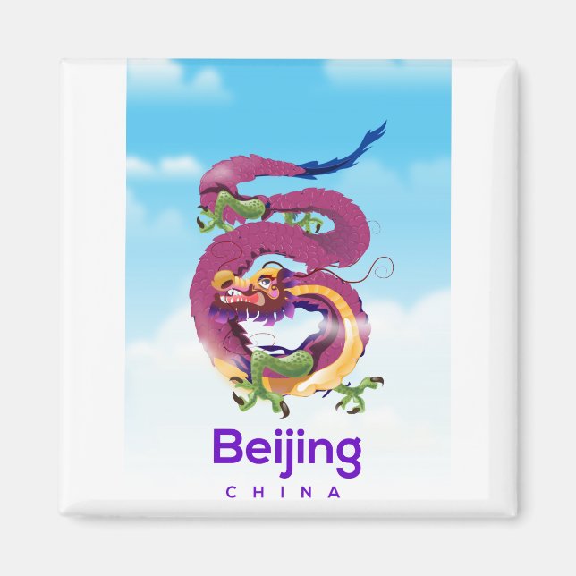 Beijing China Dragon travel poster Magnet (Front)