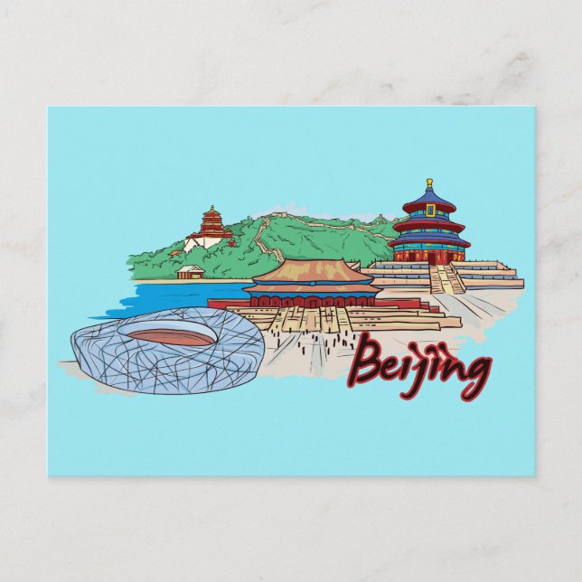 Beijing, China Famous City Postcard (Front)