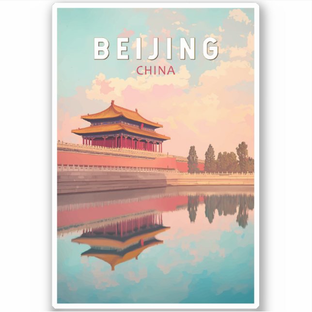 Beijing China Illustration Travel Art Vintage (Front)