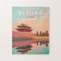 Beijing China Illustration Travel Art Vintage