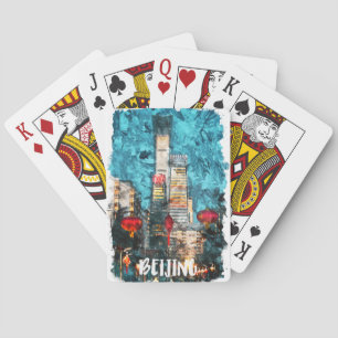 Beijing China Skyline Street View Playing Cards