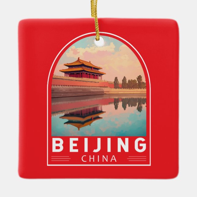 Beijing China Travel Art Emblem Ceramic Ornament (Front)