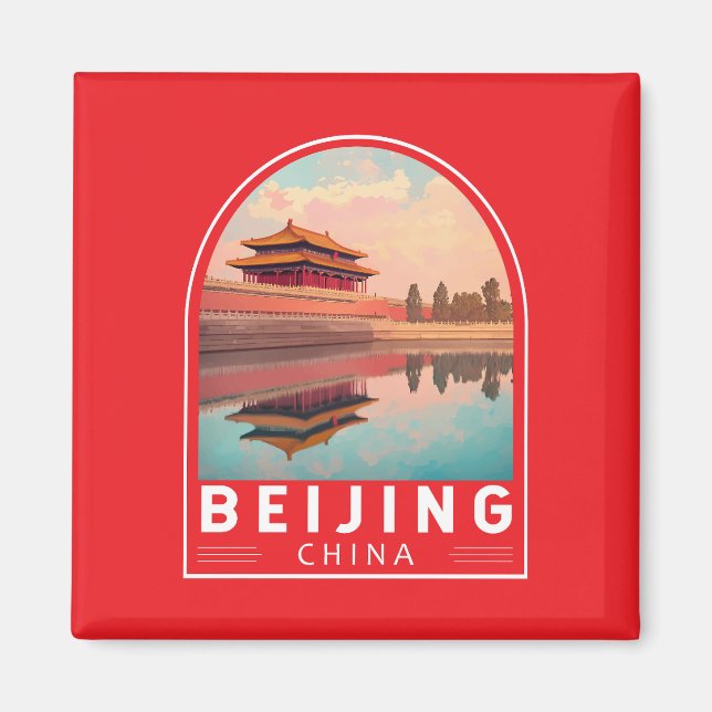 Beijing China Travel Art Emblem Magnet (Front)