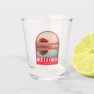 Beijing China Travel Art Emblem Shot Glass