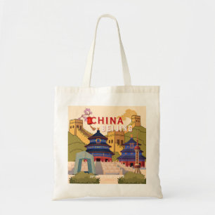 Beijing China Travel Poster   Asian City Wall Art Tote Bag