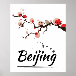Beijing China Vintage Travel Art Poster