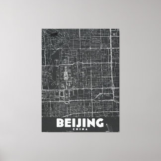 Beijing China Vintage Travel Map Canvas Print