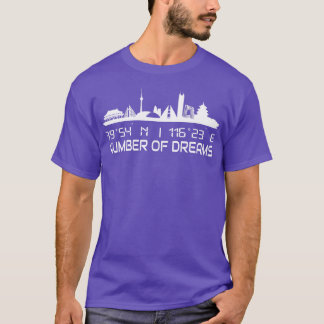 Beijing Skyline GPS Coordinates Silhouette China T-Shirt