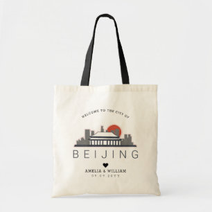 Beijing Wedding   Stylised Skyline Tote Bag