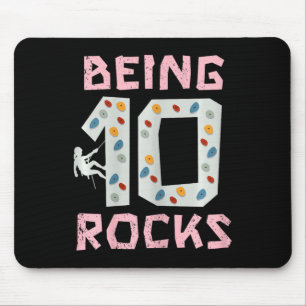 Being 10 Rocks Climbing Girl Mouse Mat