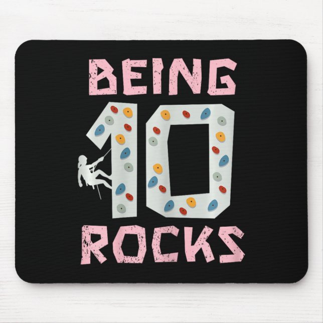 Being 10 Rocks Climbing Girl  Mouse Mat (Front)