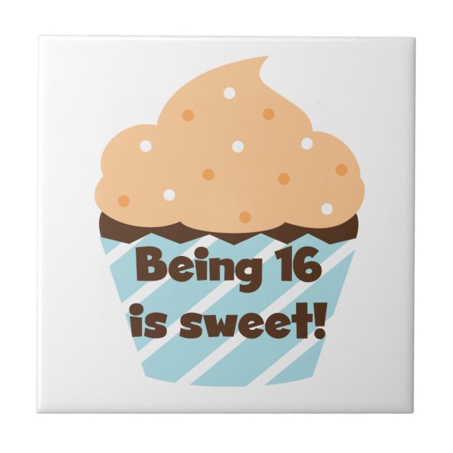 Being 16 is Sweet Birthday T shirts and Gifts Tile (Front)