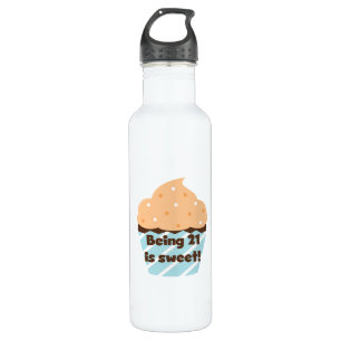 Being 21 is Sweet Birthday T-shirts and 710 Ml Water Bottle