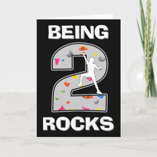 Being 2 Years Old Rocks Rock Climber 2nd Birthday  Card