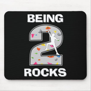 Being 2 Years Old Rocks Rock Climber 2nd Birthday Mouse Mat