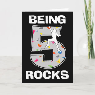 Being 5 Years Old Rocks Rock Climber 5th Birthday Card