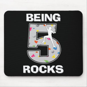 Being 5 Years Old Rocks Rock Climber 5th Birthday Mouse Mat