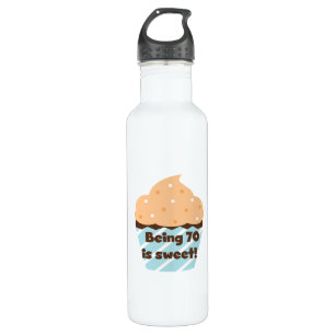 Being 70 is Sweet Birthday T-shirts and 710 Ml Water Bottle
