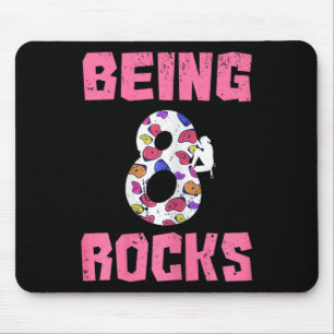 Being 8 Rocks Birthday Girl Climbing Mouse Mat