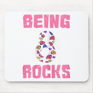 Being 8 Rocks Birthday Girl Climbing Mouse Mat
