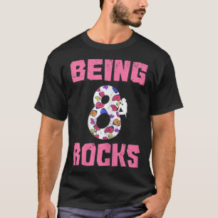 Being 8 Rocks Birthday Girl Climbing T-Shirt