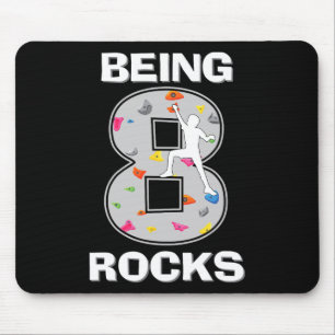 Being 8 Years Old Rocks Rock Climber 8th Birthday Mouse Mat