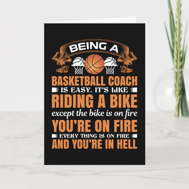 Being a Basketball Coach is Easy Card (Front)