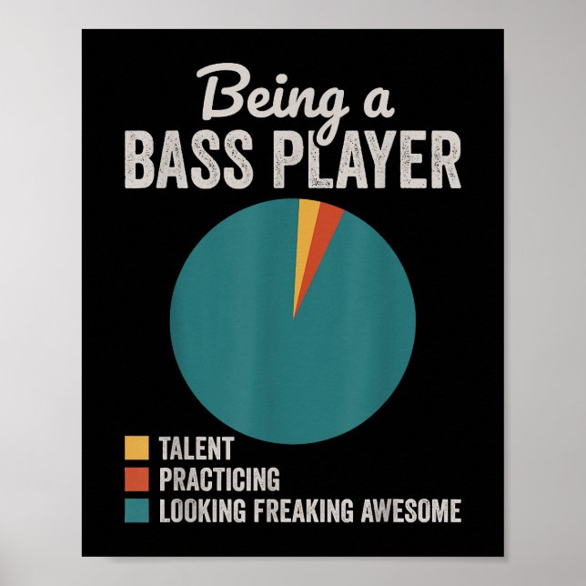 Being a Bassist Musician Funny Bass Guitar Player Poster (Front)