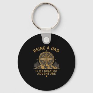 Being a dad is greatest adventure vintage compass key ring