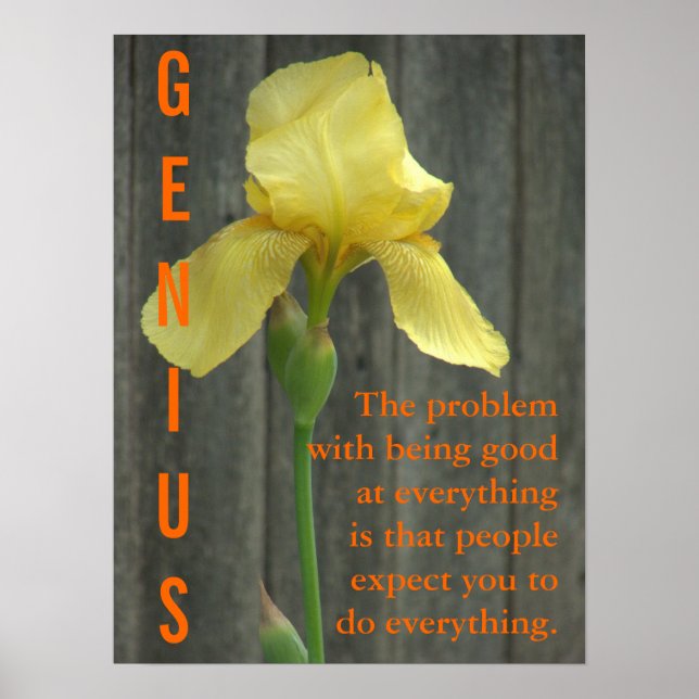 Being a genius is hard work 3 poster (Front)