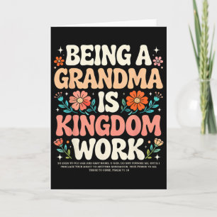 Being A Grandma Is Kingdom Work Psalm 7118 Retro C Card