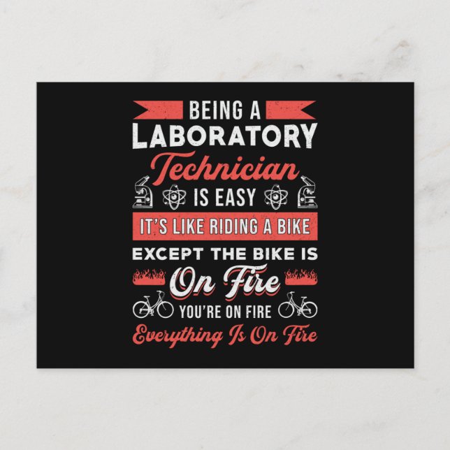 Being A Laboratory Technician Science Lab Tech Postcard (Front)
