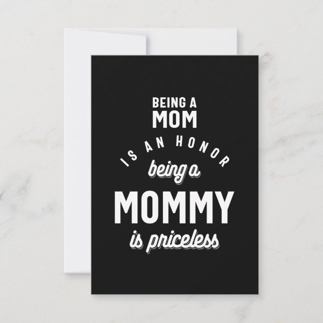 Being a Mum is an Honour Being a Mummy is Priceles RSVP Card (Front)