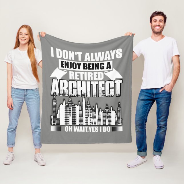 Being A Retired Architect Fleece Blanket Fleece (In Situ)