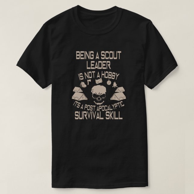Being A Scout Leader Is Not A Hobby T-Shirt (Dark) (Design Front)