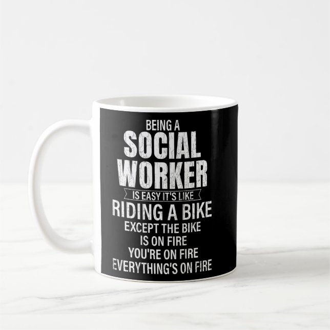 Being A Social Worker Is Easy  Social Work Graphic Coffee Mug (Left)
