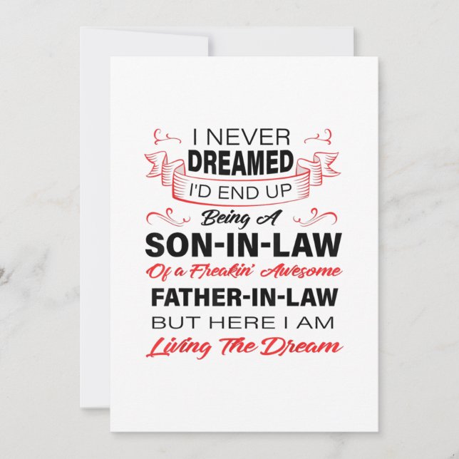 Being A Son In Law Gift For Your Son Announcement (Front)
