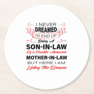 Being A Son In Law Gift For Your Son Round Paper Coaster