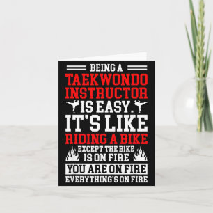 Being A Taekwondo Instructor Taekwondo Teacher Card