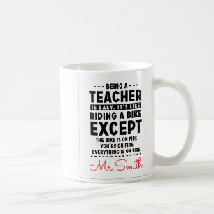Being a Teacher Is Easy Funny   Teacher  Coffee Mug