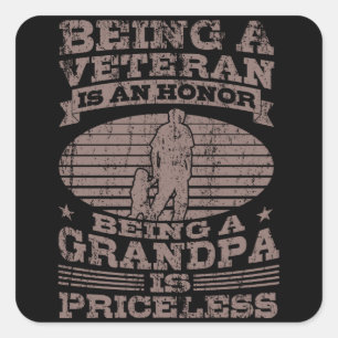 BEING A VETERAN American Veteran Gift Veterans Day Square Sticker