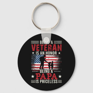 Being A Veteran Is An Honour Being Papa Is Pricele Key Ring
