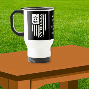 Being A Veteran Never Ends ARMY USA Flag Travel Mug