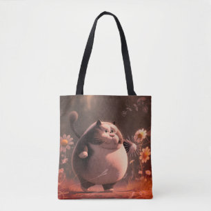 Being catty among the flowers Tote Bag