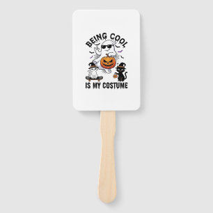 Being Cool Is Costume Halloween Ghost Pumpkin Cat_ Hand Fan